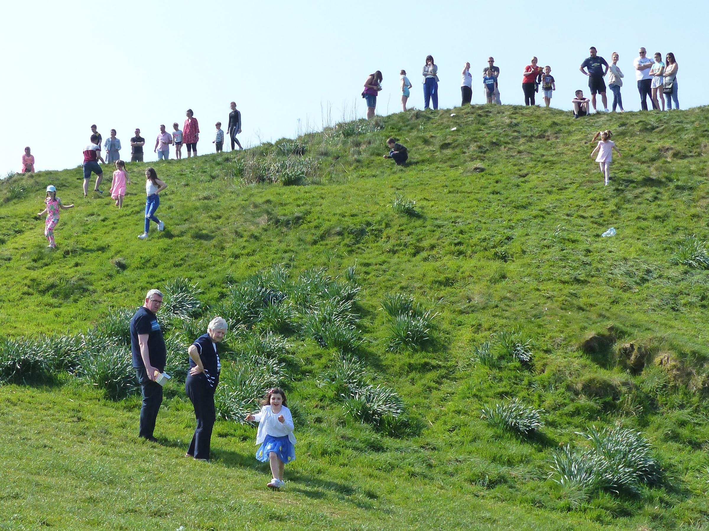 Easter Egg rolling at Ardrossan's Castle Hill celebrated by hundreds